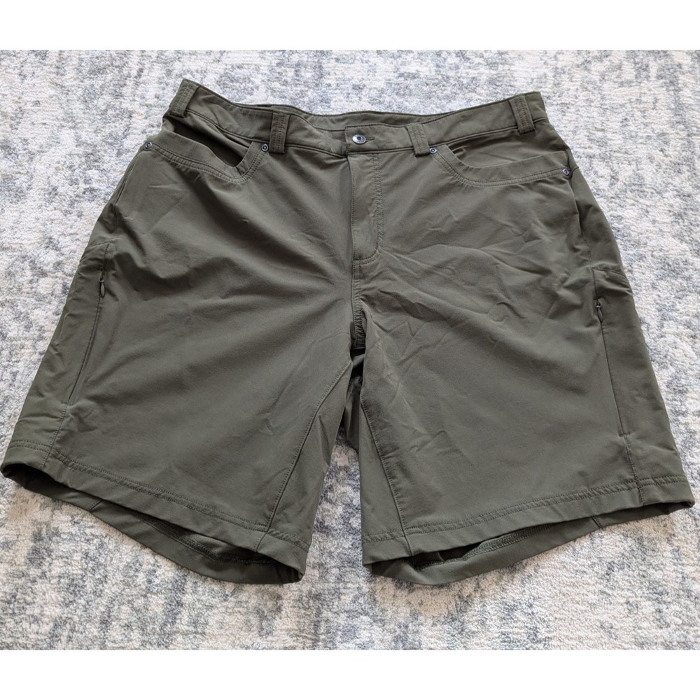 Duluth Trading Co Flexpedition Shorts Womens Sz 16W Green Stretch Outdoor Nylon